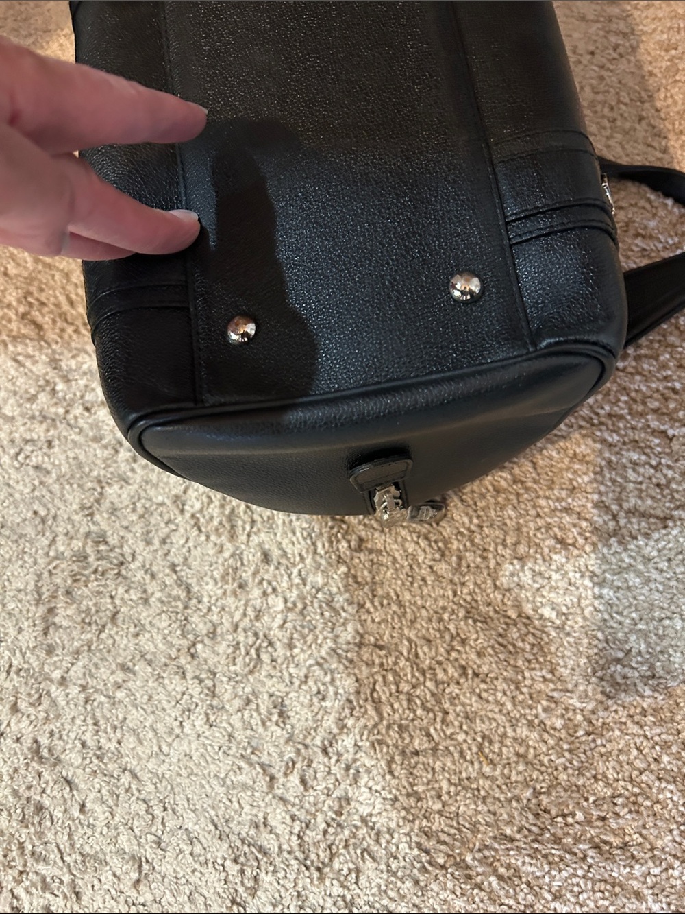 MCM Black Leather Bowling Bag with Silver Hardware - Picture 9 of 15